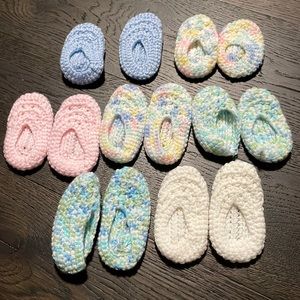 Hand Knitted Baby Booties (7 Pairs)